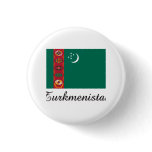 Turkmenistan Flag Design Pinback Button