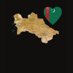 Turkmenistan Flag Heart Map Fitted AA T-Shirt