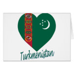 Turkmenistan Flag Heart cards