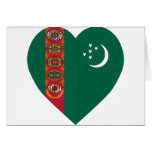 Turkmenistan Flag Heart cards