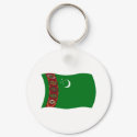 Turkmenistan Flag Keychain by livingflags Turkmenistan Flag Keychain