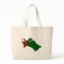 Turkmenistan flag map bags