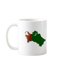 Turkmenistan flag map mugs
