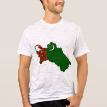 Turkmenistan flag map t-shirts