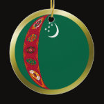 Turkmenistan Fisheye Flag Ornament
