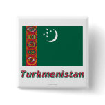 Turkmenistan Flag with Name Buttons