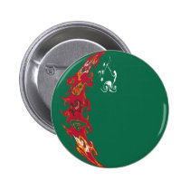 Turkmenistan Gnarly Flag buttons