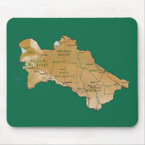 Turkmenistan Map Mousepad by FlagAndMap Turkmenistan Map Mousepad