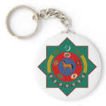 Turkmenistan Official Coat Of Arms Heraldry Symbol Key Chain