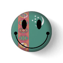 Turkmenistan Smiley Button