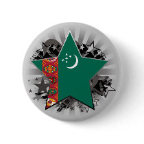 Turkmenistan Star Pinback Buttons