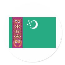 Turkmenistan Round Sticker
