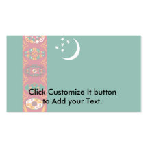 Turkmenistan, Turkey flag Business Card