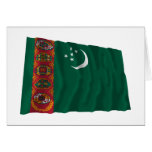 Turkmenistan Waving Flag cards