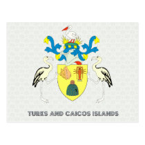 Turks and caicos islands coat of arms postcards