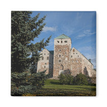 Turku, Finland, ancient Turun Linna Castle, a Fridge Magnets