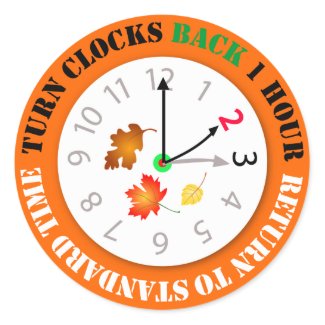 Turn Clocks Back 1 Hour sticker
