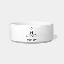 Turn Off - Black Sanskrit style Cat Bowl