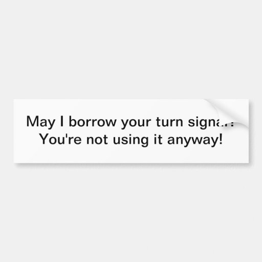 Turn signal bumper stickers