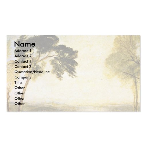 Turner Joseph Mallord William Business Card Templates (front side)