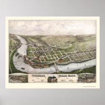 Turners Falls, MA Panoramic Map - 1877 Print