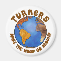 Turners Globe Funny Woodturning Earth Magnets