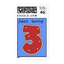 Turning 3 postage