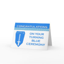turning blue card for soldier