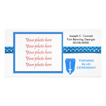 Turning blue ceremony photo card
