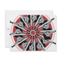 Turning Skate Trucks -Red invitations