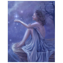 faery, fantasy, digital, art, moon, snow, winter, esbat, wicca, Shirt with custom graphic design
