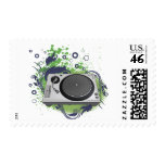 turntable deejay  vector postage