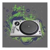 turntable deejay vector posters by doonidesigns turntable deejay vector posters
