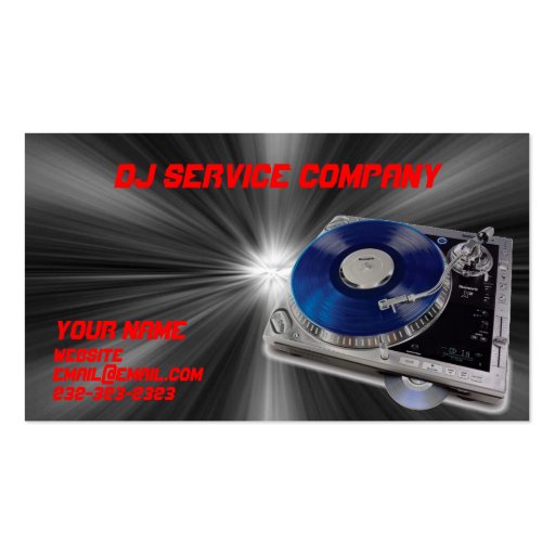 Turntable Dj Business Card (front side)