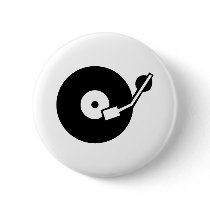 Turntable DJ Pinback Button