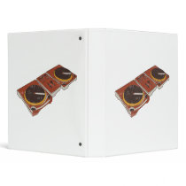 Turntable Double DJ Grunged Graphic Binders