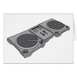 Turntable Phonograph Record Player DJ Greeting Cards