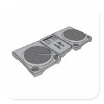 Turntable Phonograph Record Player DJ Stickers