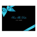 Turqoise Ribbon Wedding Invitation Save the Date Postcards