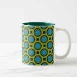 Turquesa y amarillo taza