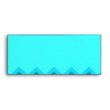 Turquiose Zig Zag Pattern. Part Plain. Envelope