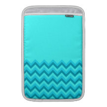 Turquiose Zig Zag Pattern. Part Plain. MacBook Air Sleeve