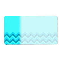 Turquiose Zig Zag Pattern. Part Plain. Personalized Shipping Labels