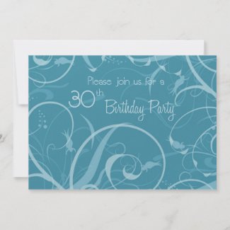 Turquoise 30th Birthday Party Invitation Cards zazzle_invitation
