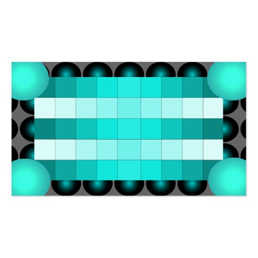 Turquoise 3D Design Business Card Attention Get 4 (front side)