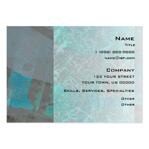 Turquoise Abstract Industrial Business Card (front side)