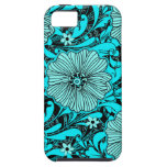 Turquoise  and Black Floral Chaos iPhone 5 Cover