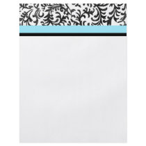 Turquoise and Black Floral Pattern Personalized Flyer