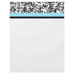 Turquoise and Black Floral Pattern Personalized Flyer