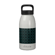 Turquoise and Black India Inspired Circle Design Drinking Bottle